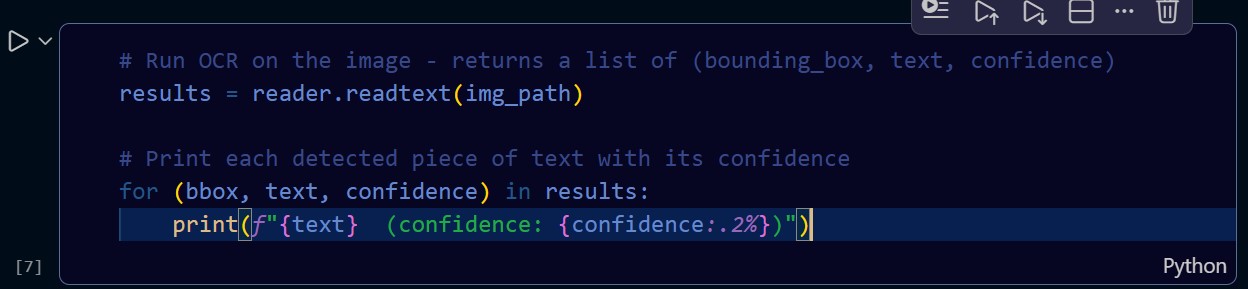 OCR Reader Code Loop